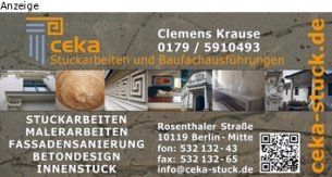 Stuckateur Berlin: ceka Stuckarbeiten und Baufachausführungen 